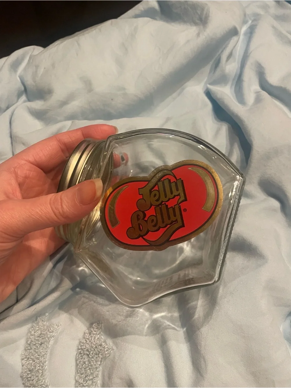 Mini Red Jelly Belly Glass Candy Jar with Lid